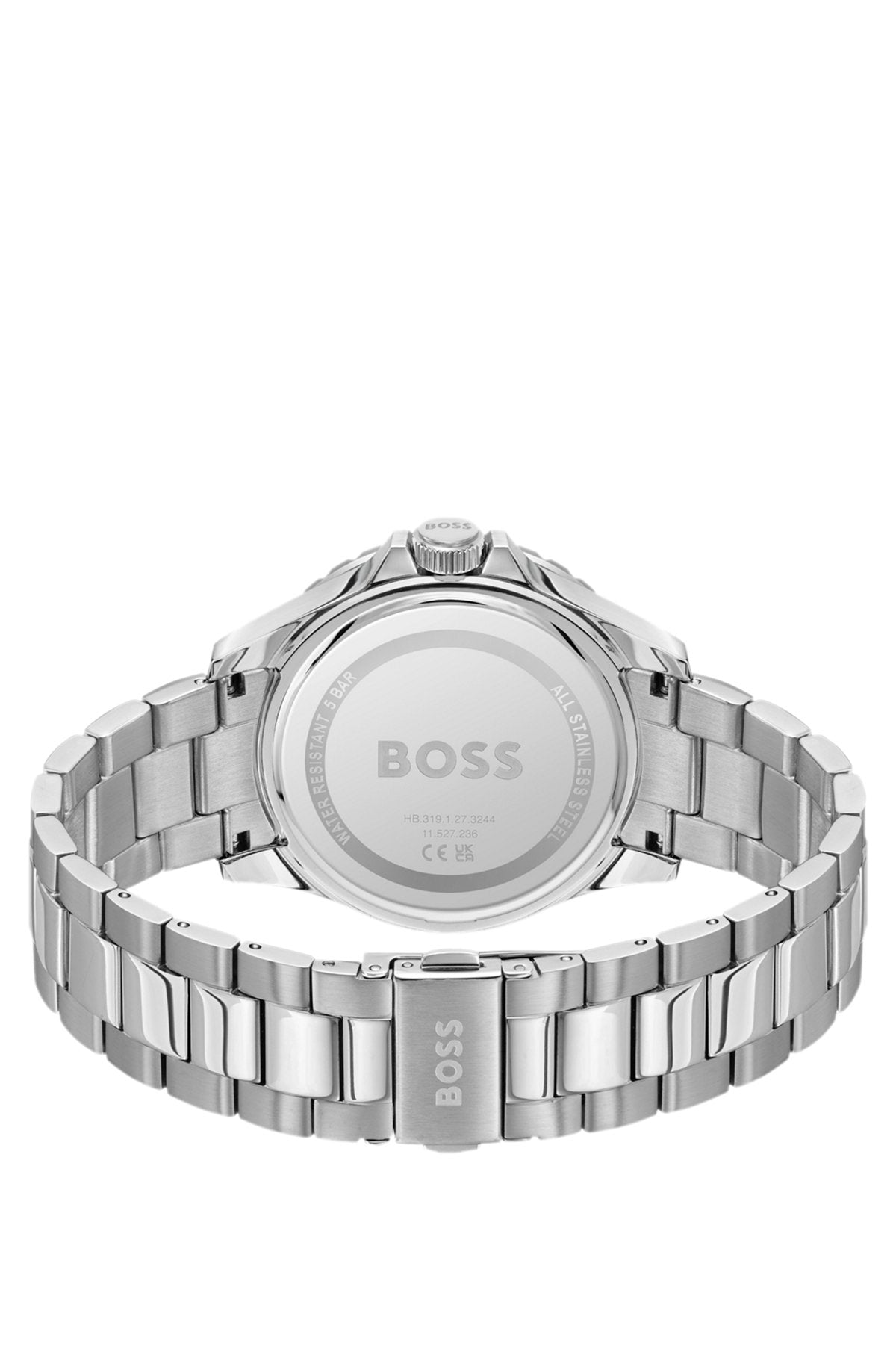 Hugo Boss Steel-bracelet watch with green dial