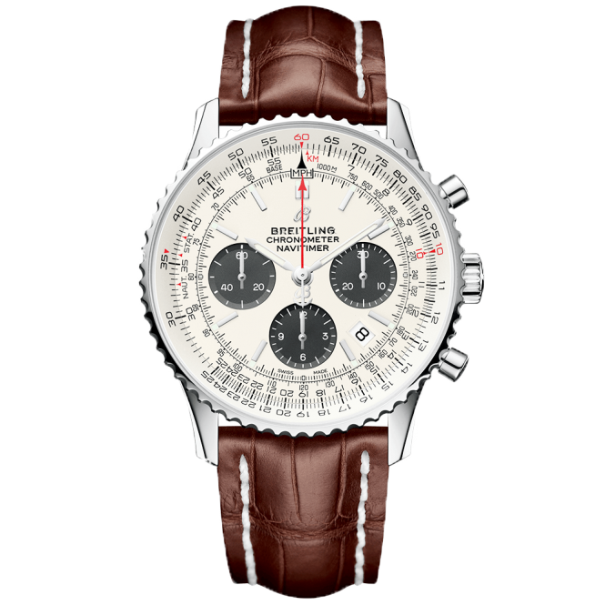 Breitling Navitimer Panda Brown Leather