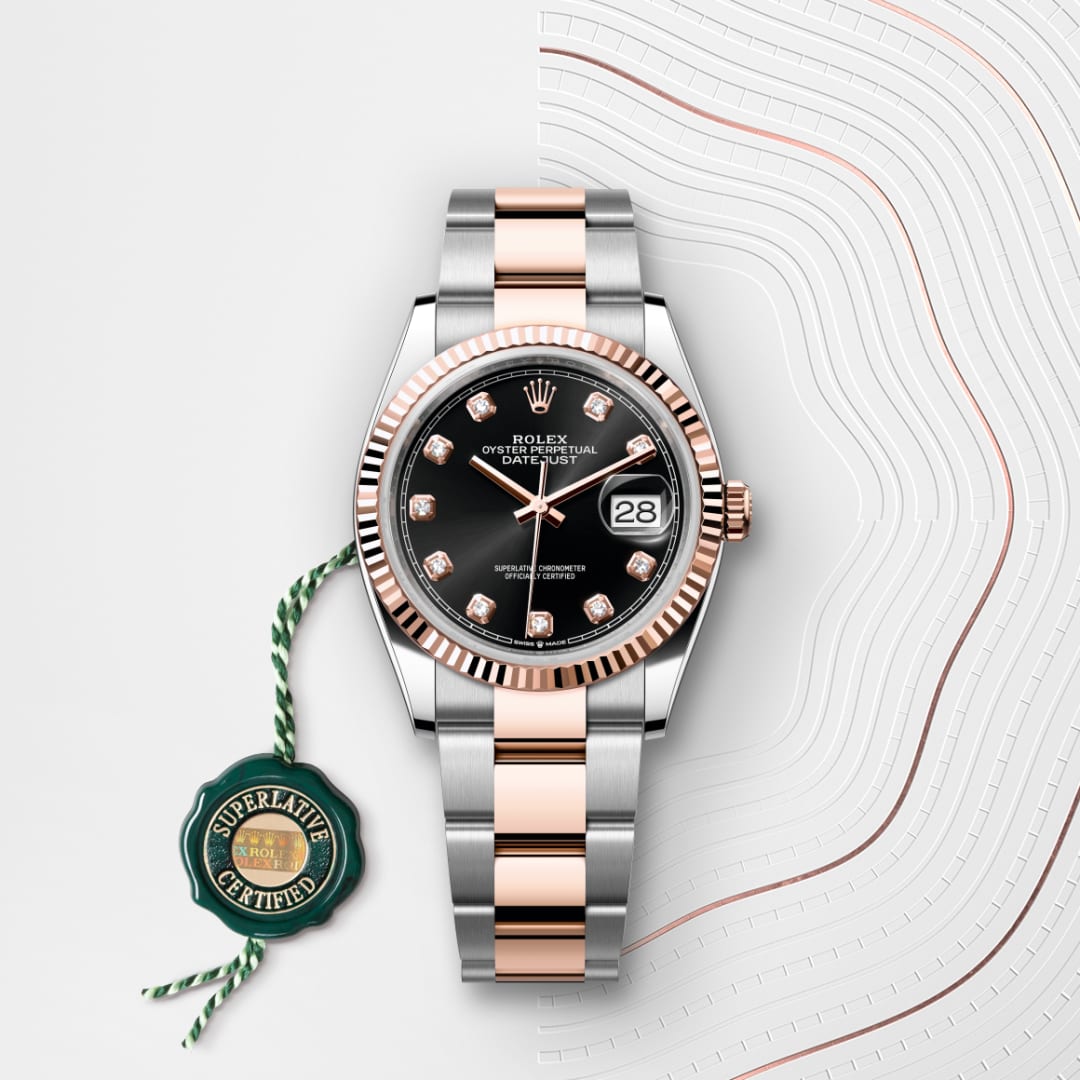 Rolex Datejust 36 Oyster, 36 mm, Oystersteel and Everose gold