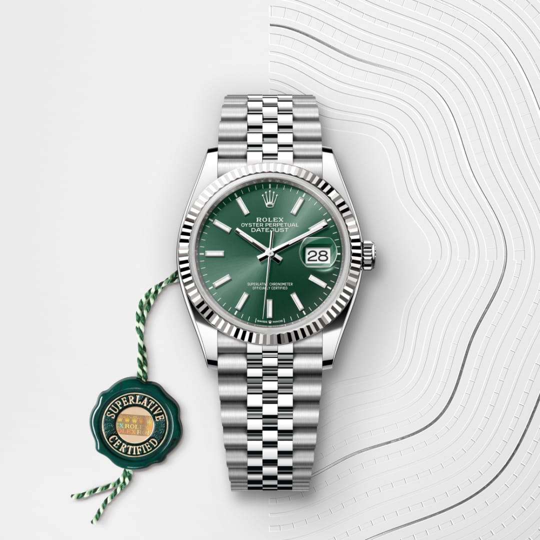 Rolex Datejust 36 Oyster, 36 mm, Oystersteel and white gold