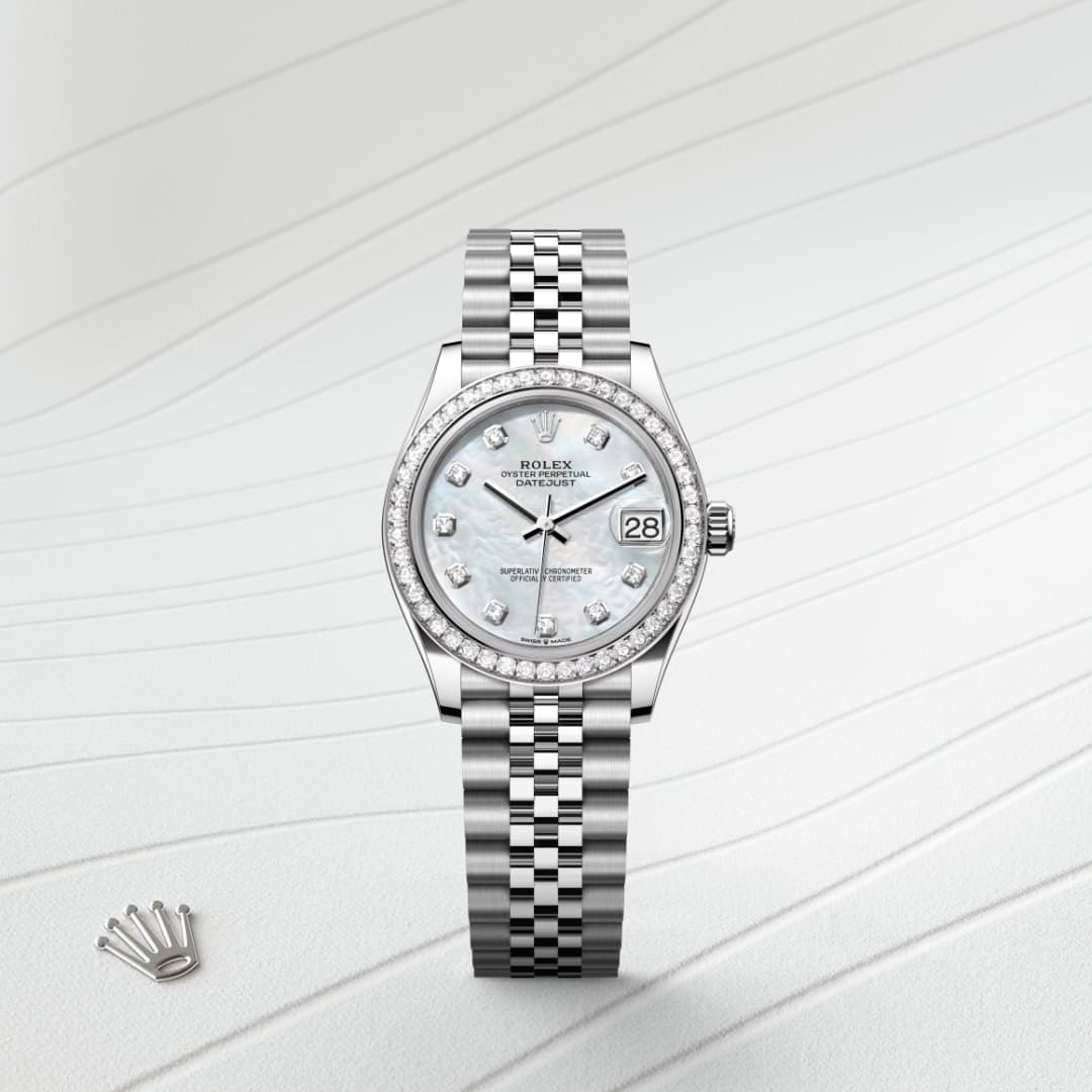 Rolex Datejust 36 Oyster, 36 mm, Oystersteel, white gold and diamonds