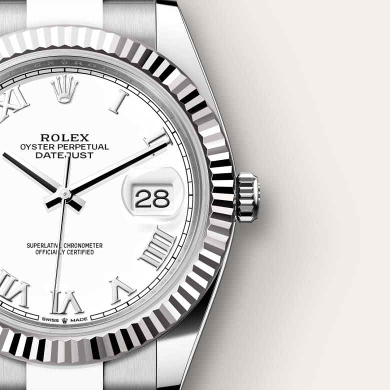 Rolex Datejust 41 Oyster, 41 mm, Oystersteel and white gold