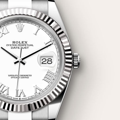 Rolex Datejust 41 Oyster, 41 mm, Oystersteel and white gold