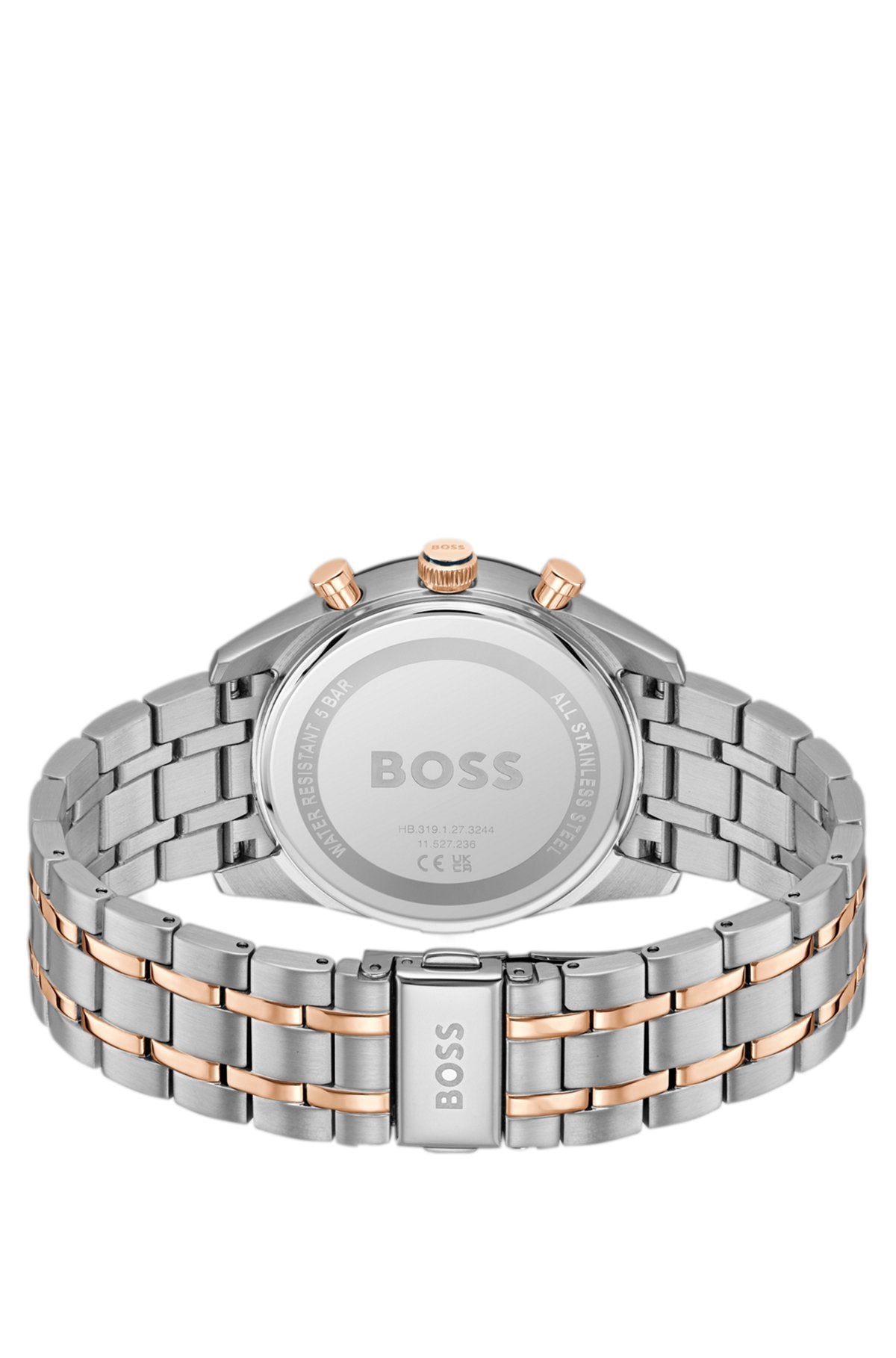 Hugo Boss Blue-dial watch with two-tone bracelet