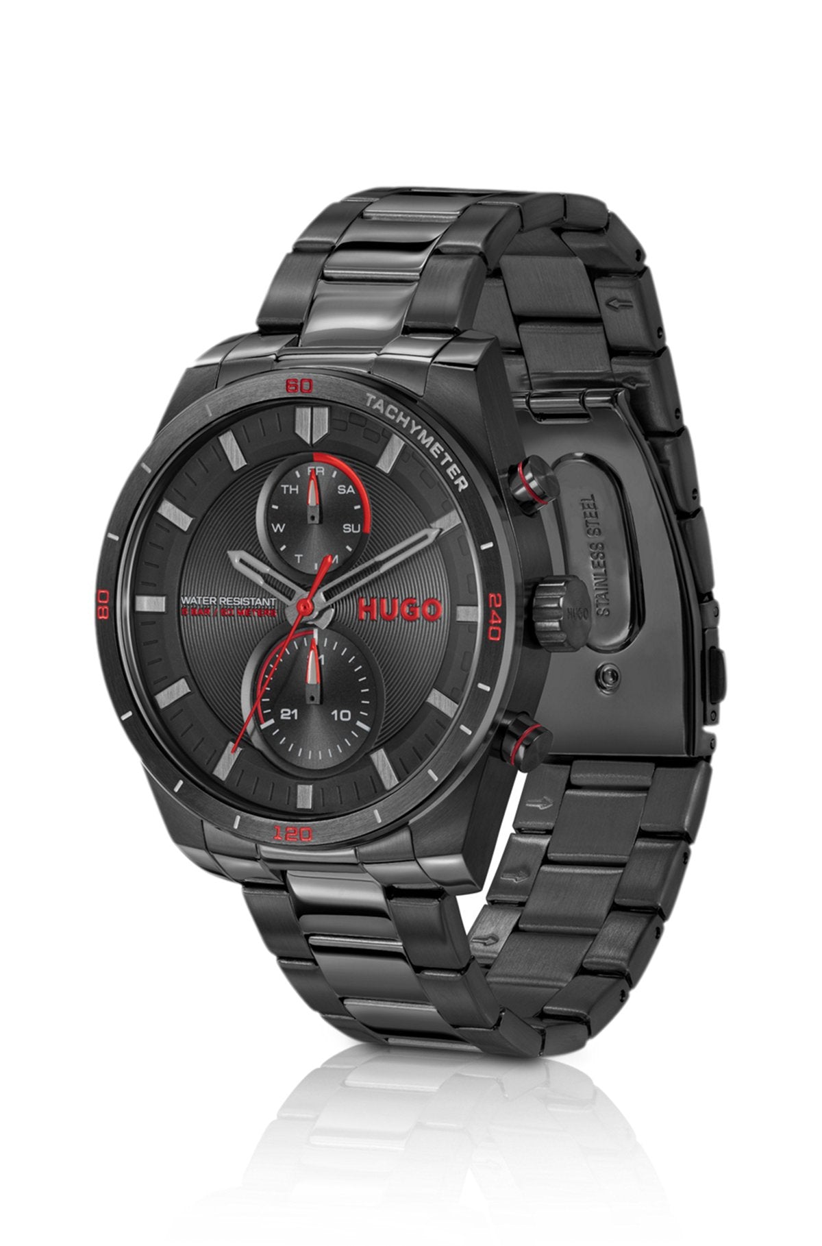 Hugo Boss Black-tone watch with matching three-link bracelet