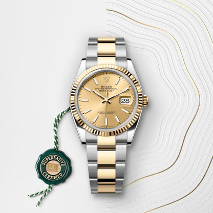 Rolex Datejust 36 Oyster, 36 mm, Oystersteel and yellow gold