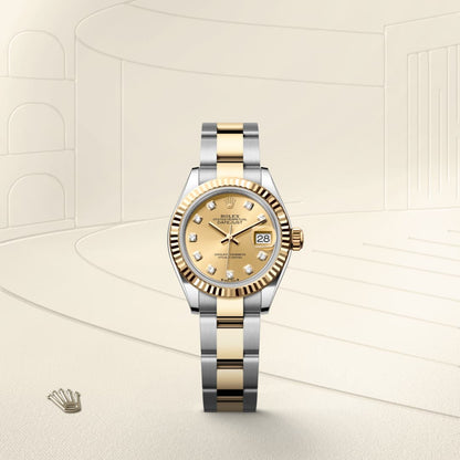 Rolex Lady-Datejust Oyster, 28 mm, Oystersteel and yellow gold