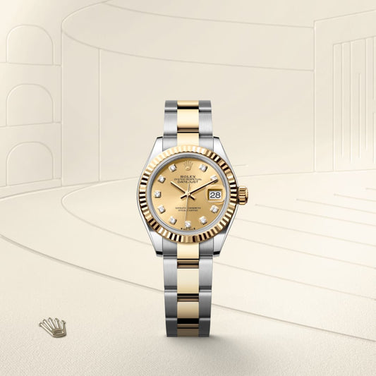 Rolex Lady-Datejust Oyster, 28 mm, Oystersteel and yellow gold