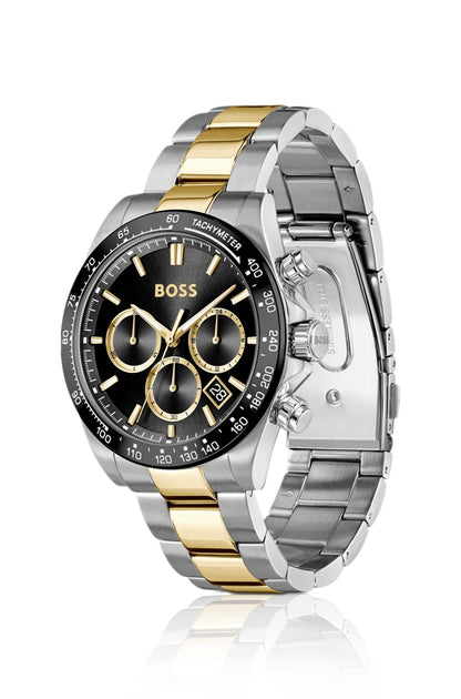 Hugo Boss Steel-bracelet watch with black dial