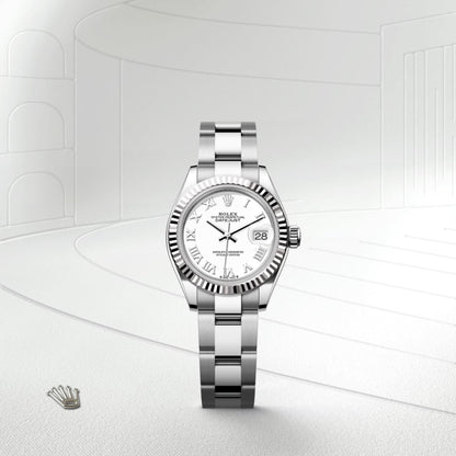 Rolex Lady-Datejust Oyster, 28 mm, Oystersteel and white gold