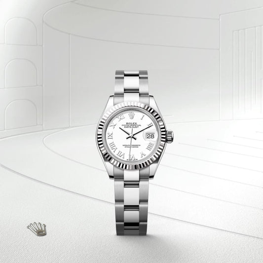 Rolex Lady-Datejust Oyster, 28 mm, Oystersteel and white gold