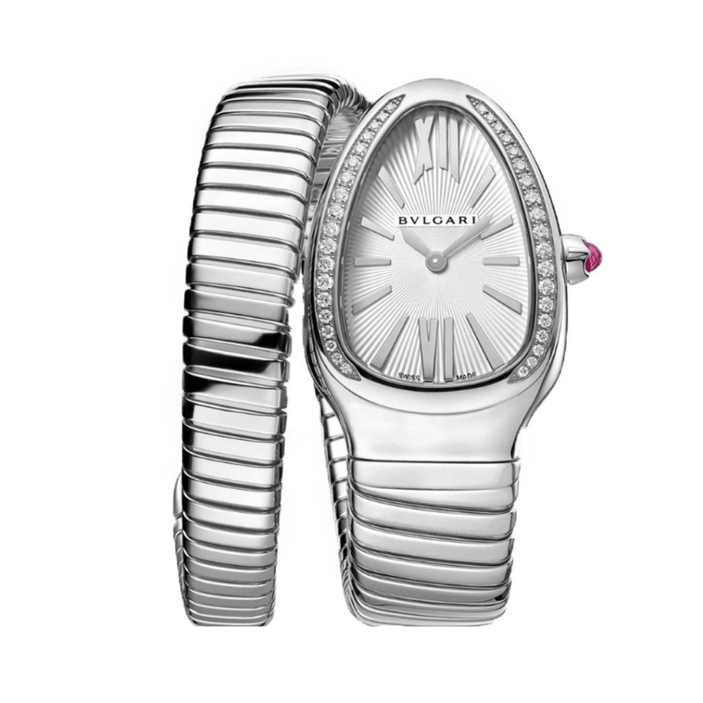 Bvlgari Serpenti Argenté Fond White Sertie