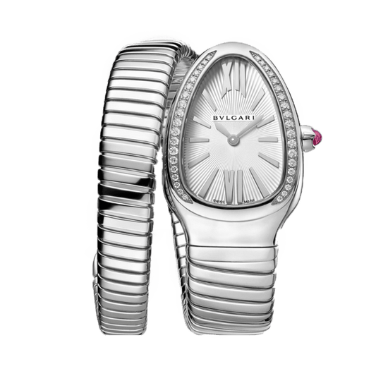 Bvlgari Serpenti Argenté Fond White Sertie