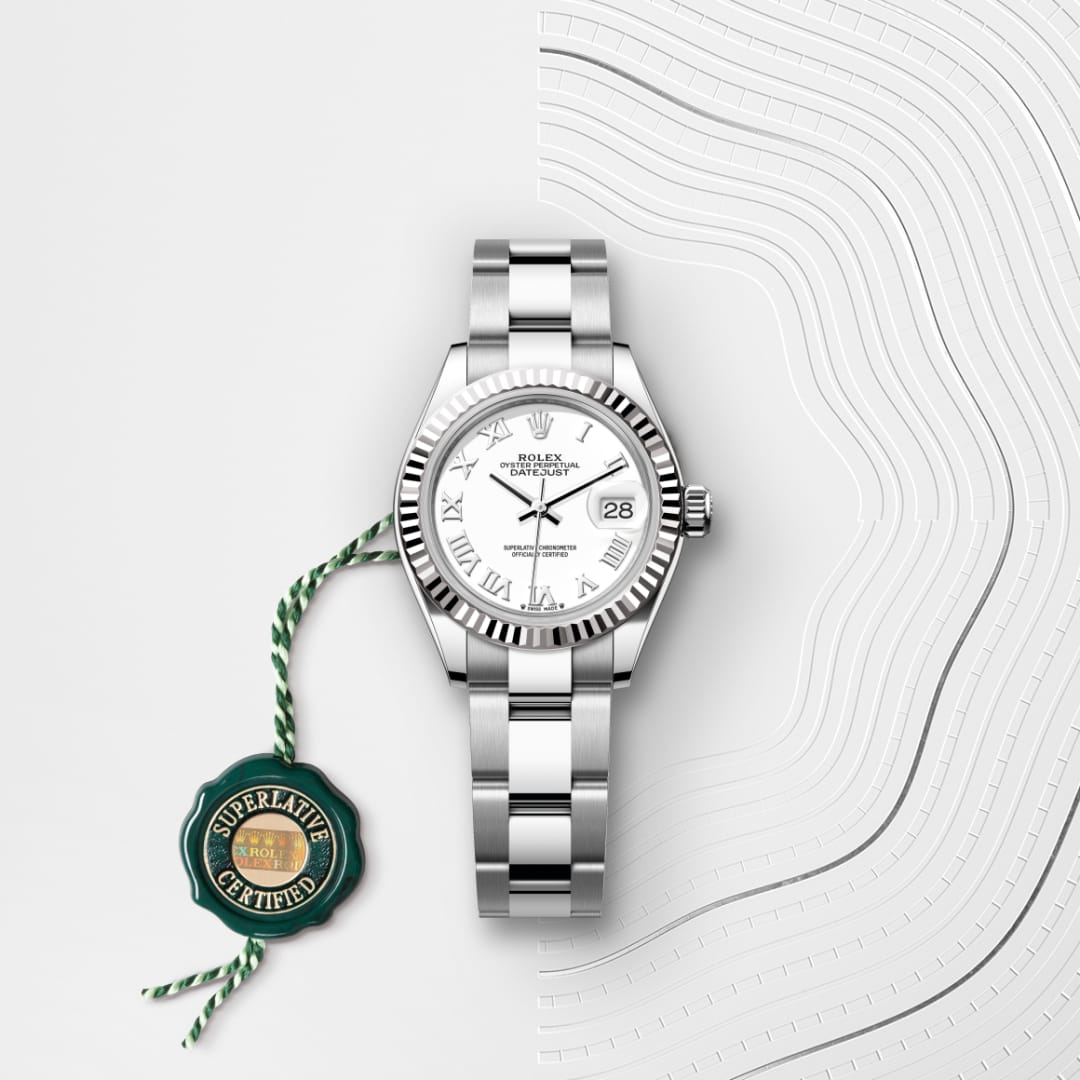 Rolex Lady-Datejust Oyster, 28 mm, Oystersteel and white gold