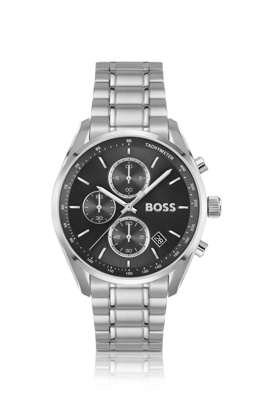 Hugo Boss Steel-bracelet watch with black dial