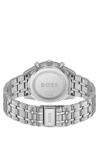 Hugo Boss Green-dial watch with gold-effect bracelet