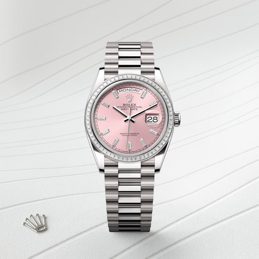 Rolex Day-Date 36 Oyster, 36 mm, white gold and diamonds