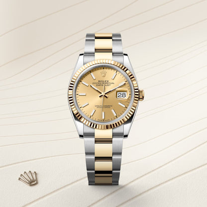 Rolex Datejust 36 Oyster, 36 mm, Oystersteel and yellow gold