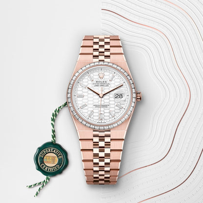 Rolex Land-Dweller 36 Oyster, 36 mm, Everose gold and diamonds