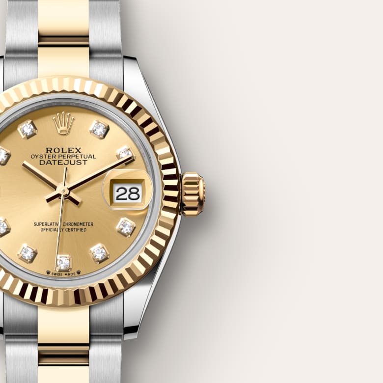 Rolex Lady-Datejust Oyster, 28 mm, Oystersteel and yellow gold