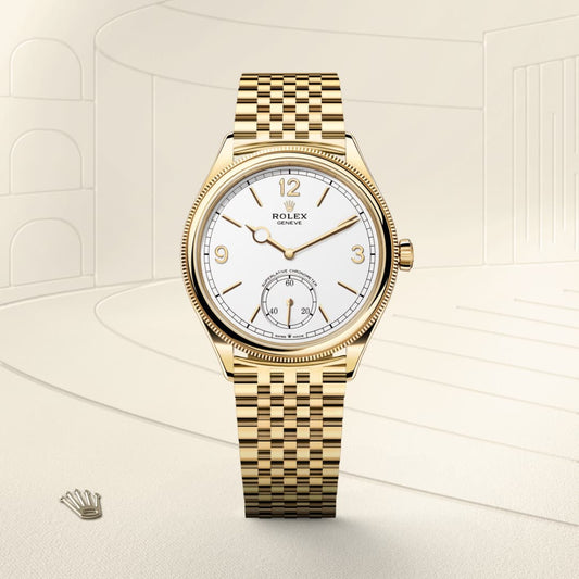Rolex 1908 39 mm, 18 ct yellow gold, polished finish