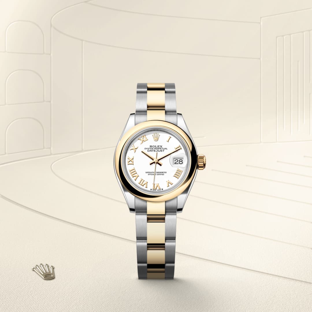 Rolex Lady-Datejust Oyster, 28 mm, Oystersteel and yellow gold