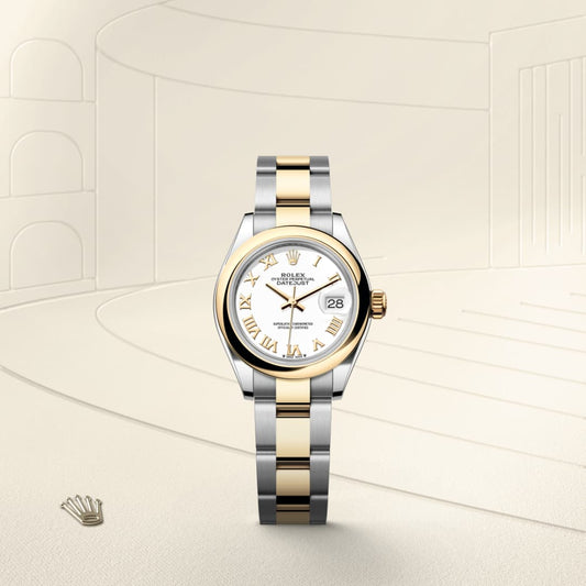 Rolex Lady-Datejust Oyster, 28 mm, Oystersteel and yellow gold