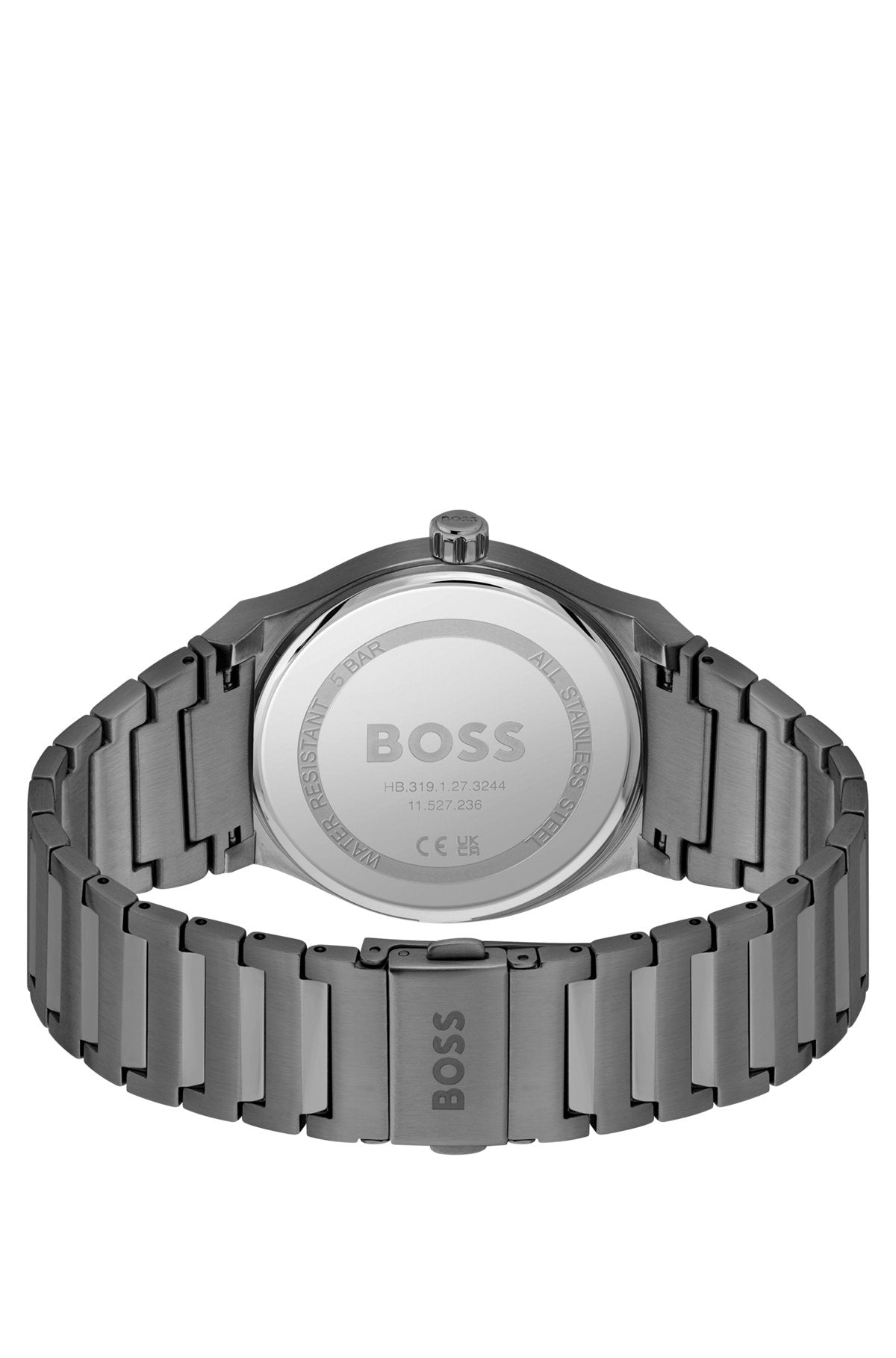 Hugo  Boss Grey-plated link-bracelet watch with grey dial