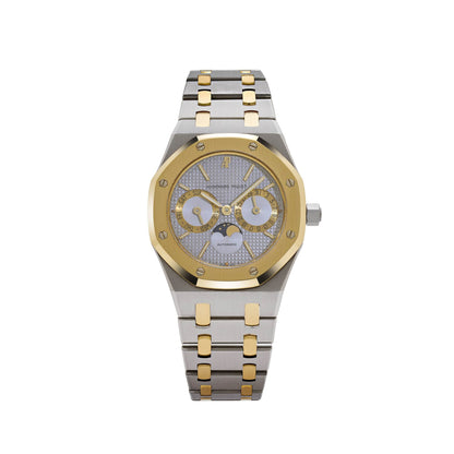 Audemars Piguet Royal Oak 25594SA.OO.0789SA.01 Day-Date Moonphase Yellow Gold Stainless Steel Silver Dial