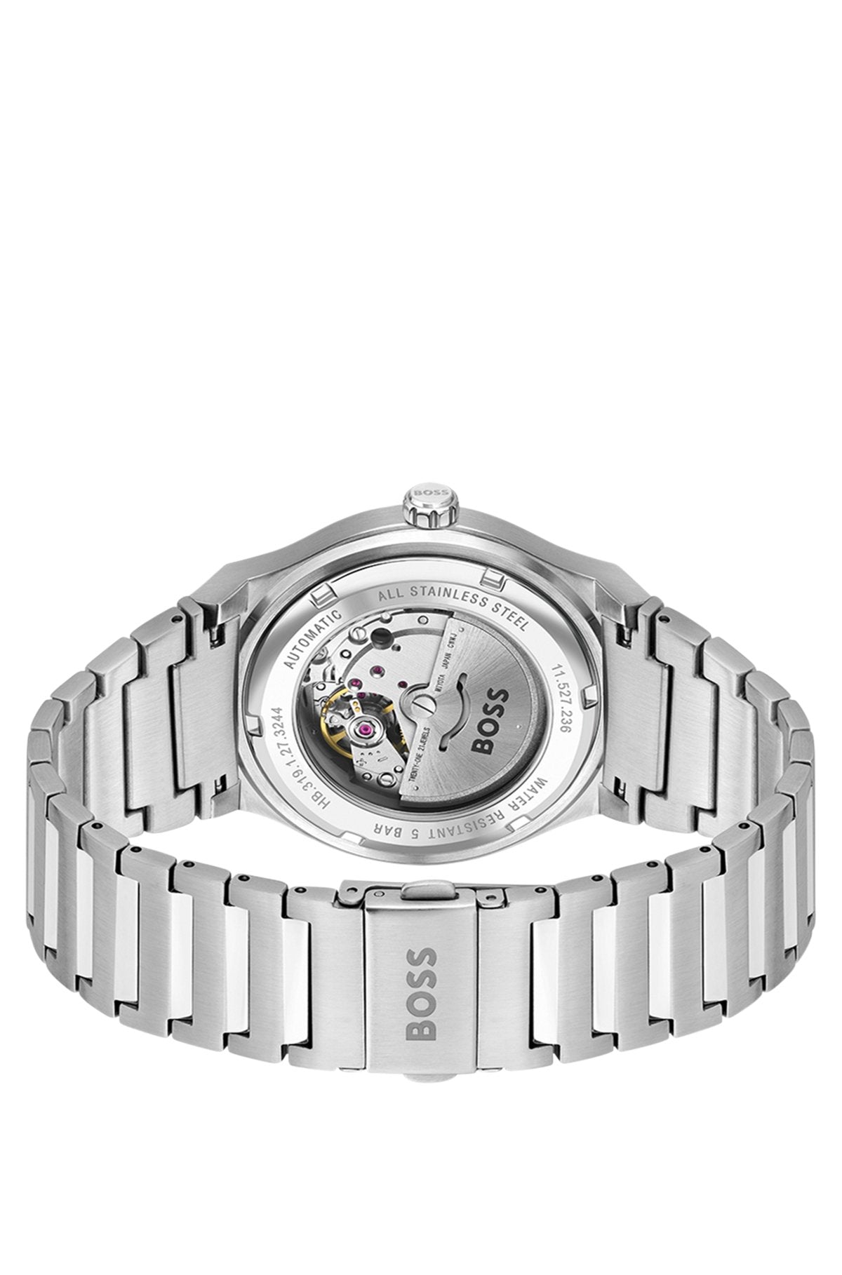 Hugo Boss Link-bracelet automatic watch with groove-textured dial