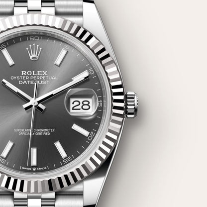 Rolex Datejust 41 Oyster, 41 mm, Oystersteel and white gold
