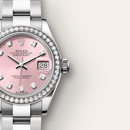 Rolex Lady-Datejust Oyster, 28 mm, Oystersteel, white gold and diamonds