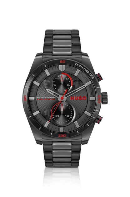 Hugo Boss Black-tone watch with matching three-link bracelet