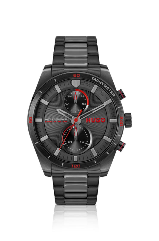 Hugo Boss Black-tone watch with matching three-link bracelet