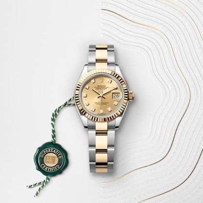Rolex Lady-Datejust Oyster, 28 mm, Oystersteel and yellow gold