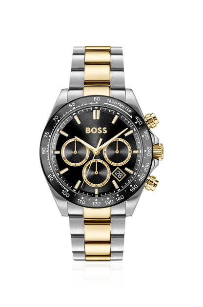 Hugo Boss Steel-bracelet watch with black dial