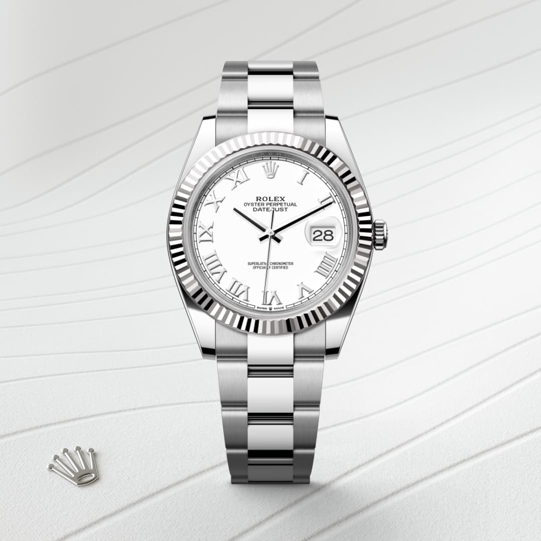 Rolex Datejust 41 Oyster, 41 mm, Oystersteel and white gold