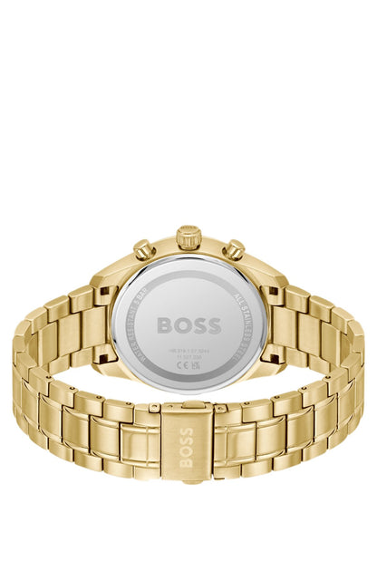Hugo Boss Gold-tone watch with silver-white dial