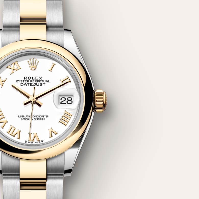 Rolex Lady-Datejust Oyster, 28 mm, Oystersteel and yellow gold