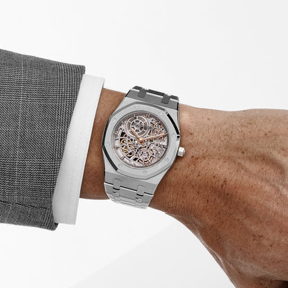 Audemars Piguet Royal Oak 16204ST.OO.1240ST.01 'Jumbo Extra-Thin' 50th Anniversary Stainless Steel Openworked