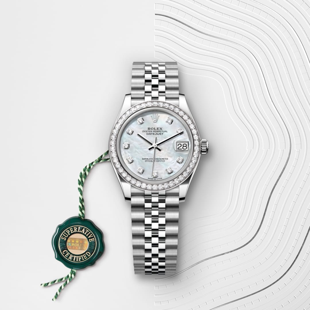 Rolex Datejust 36 Oyster, 36 mm, Oystersteel, white gold and diamonds