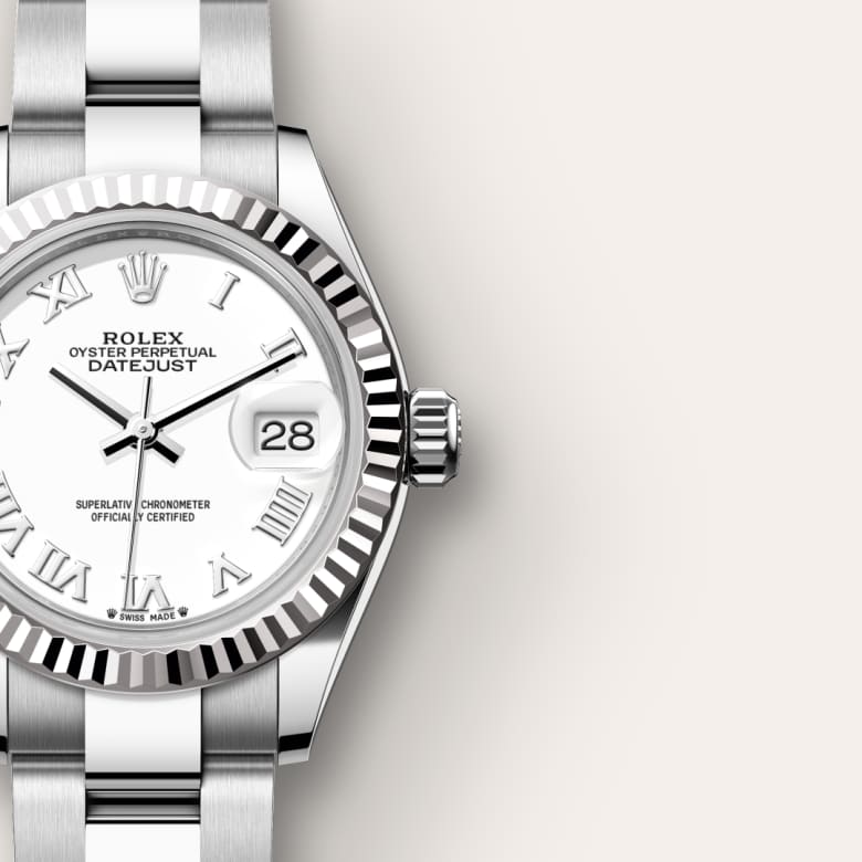 Rolex Lady-Datejust Oyster, 28 mm, Oystersteel and white gold