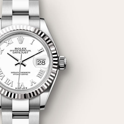 Rolex Lady-Datejust Oyster, 28 mm, Oystersteel and white gold