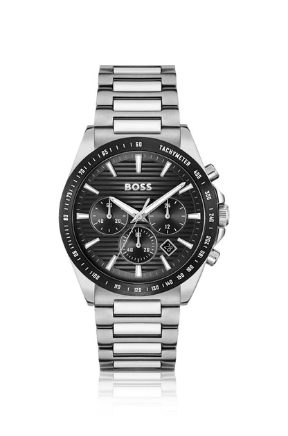 Hugo Boss Steel-bracelet watch with black plating