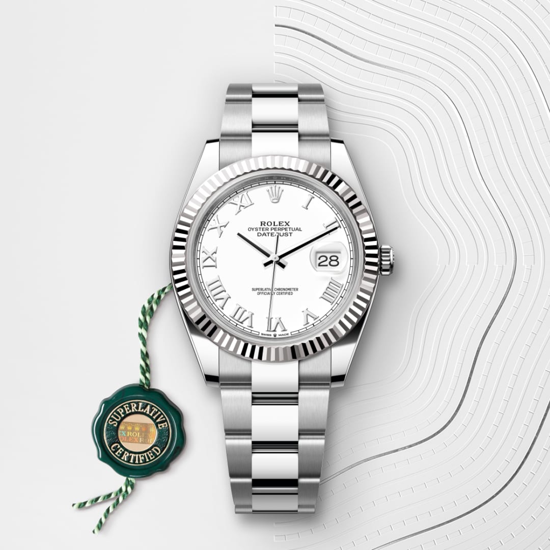 Rolex Datejust 41 Oyster, 41 mm, Oystersteel and white gold