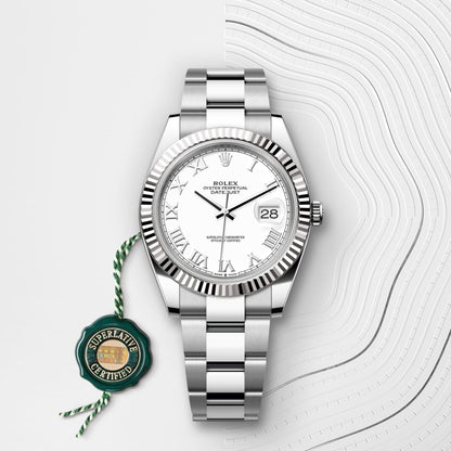 Rolex Datejust 41 Oyster, 41 mm, Oystersteel and white gold