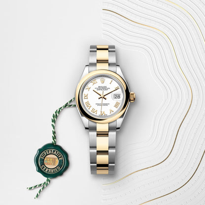 Rolex Lady-Datejust Oyster, 28 mm, Oystersteel and yellow gold