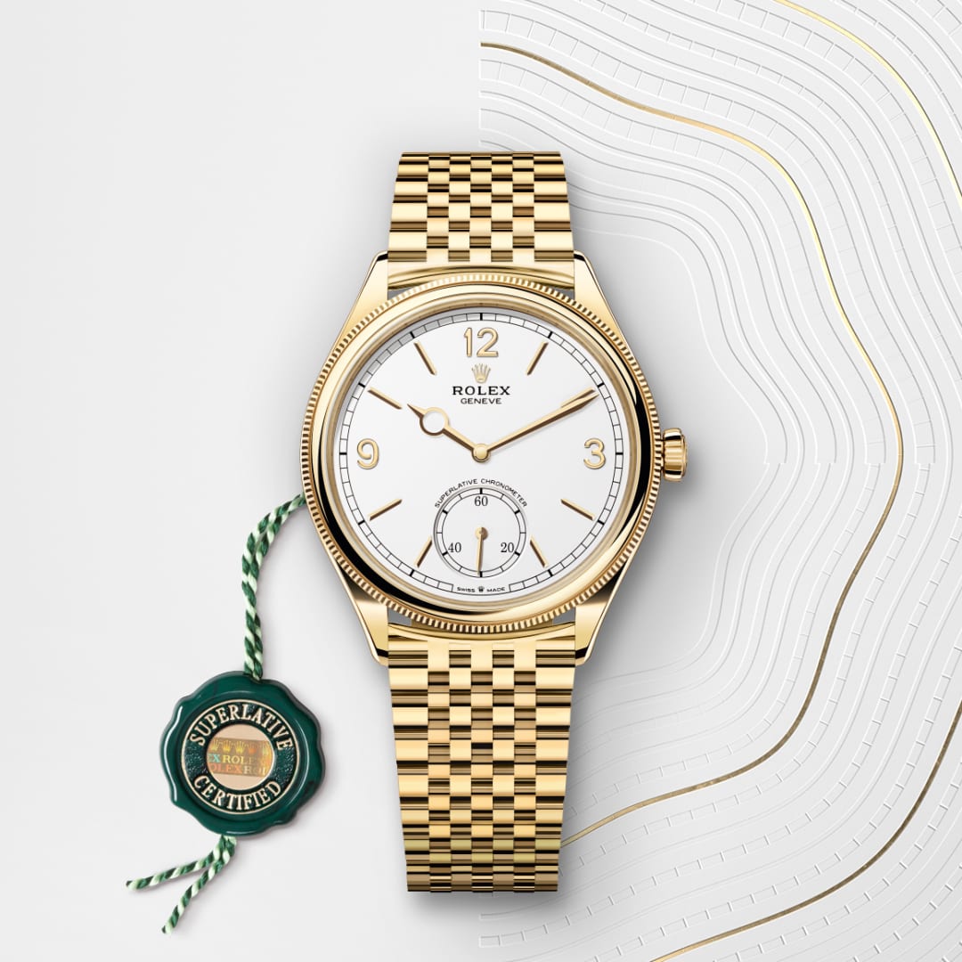 Rolex 1908 39 mm, 18 ct yellow gold, polished finish