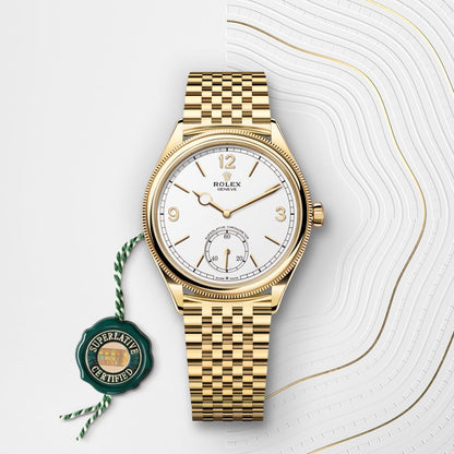 Rolex 1908 39 mm, 18 ct yellow gold, polished finish
