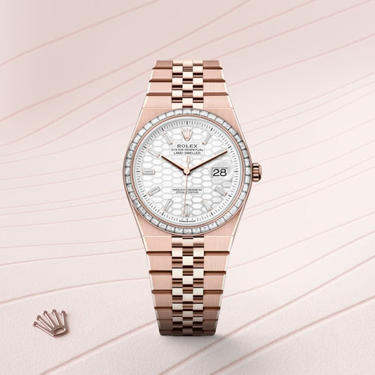 Rolex Land-Dweller 36 Oyster, 36 mm, Everose gold and diamonds